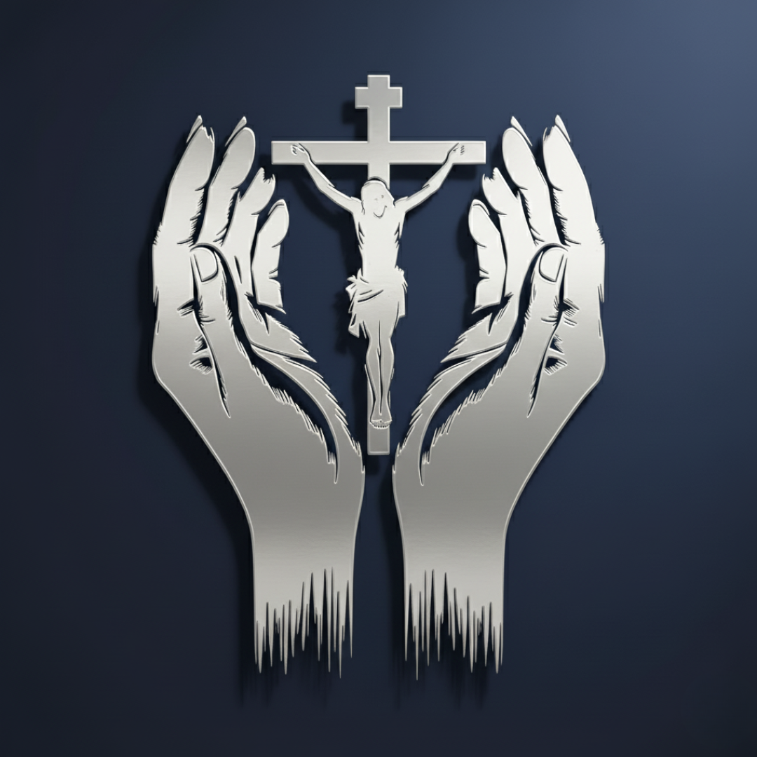 Jesus Christ & Praying Hands Wall Decal UAE | Christian Home & Church Decor for Christmas & Baptism