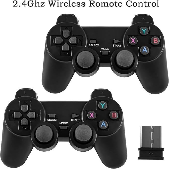 2.4G Wireless Controller Gamepad 4K TV Video Game Console 64 gb, black