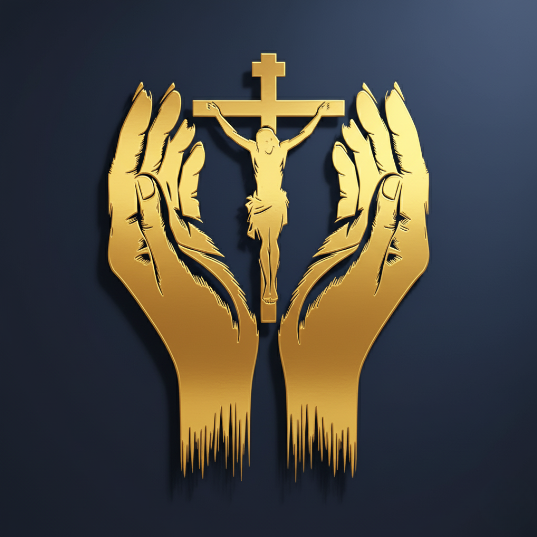 Jesus Christ & Praying Hands Wall Decal UAE | Christian Home & Church Decor for Christmas & Baptism