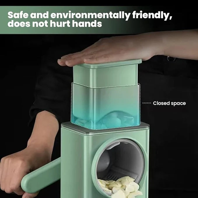 Manual Rotary Drum Vegetable Cutter – Multifunction Vegetable Slicer, Slice, Shr