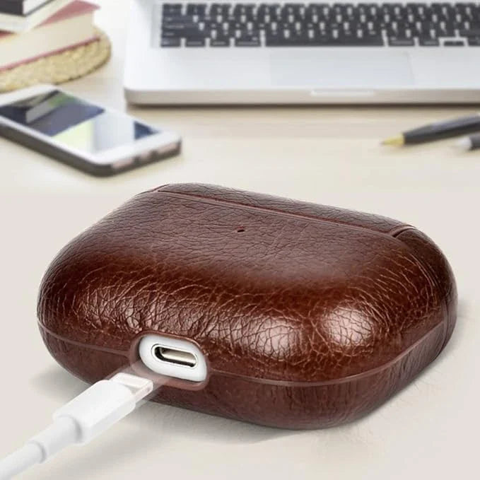 Leather Case for AirPods Pro 2 (2022) - Premium PU Protective Case with H
