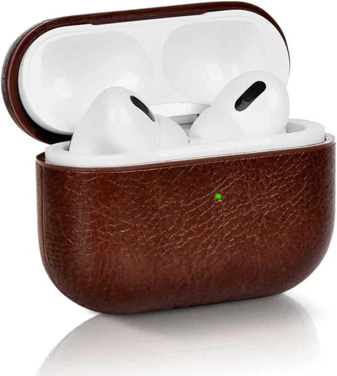 Leather Case for AirPods Pro 2 (2022) - Premium PU Protective Case with H