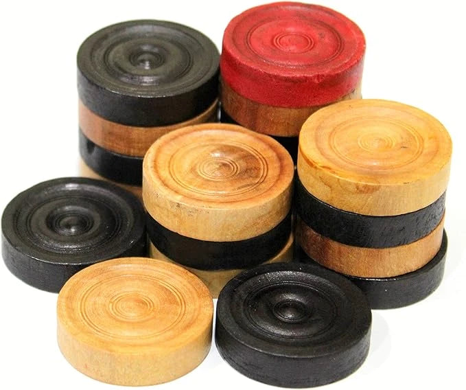 StonKraft Wooden Carrom Board Coins Pieces (No Striker) - Premium Quality Game P