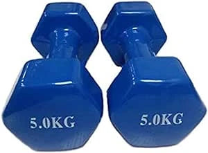 5 KG Blue Dumbbell - ( 2 pc set ) Sturdy and Comfortable for Strength