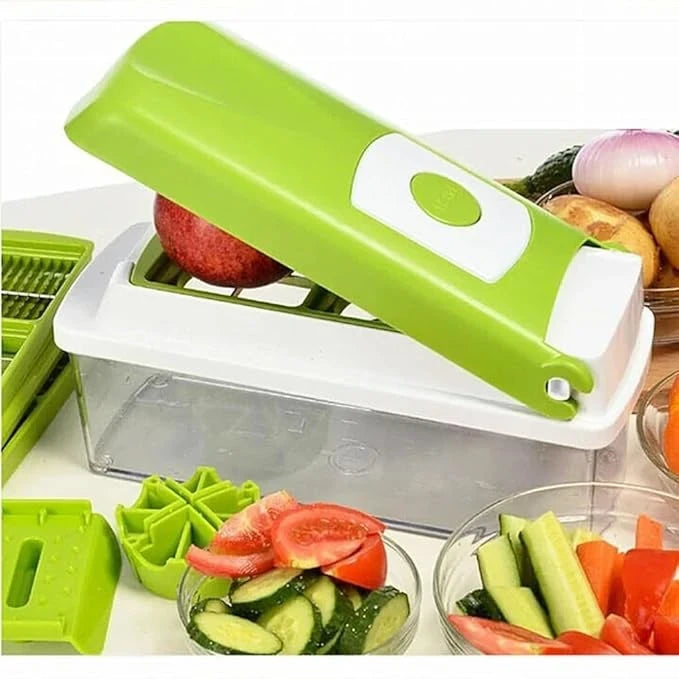 Fruit and Vegetable Slicer – Green & White Multifunction Kitchen Tool