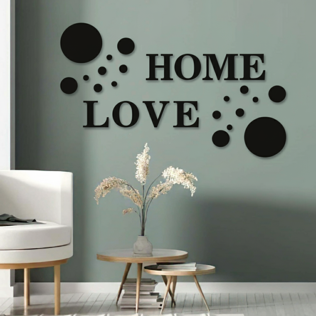 26-Piece Acrylic 3D HOME LOVE Wall Décor