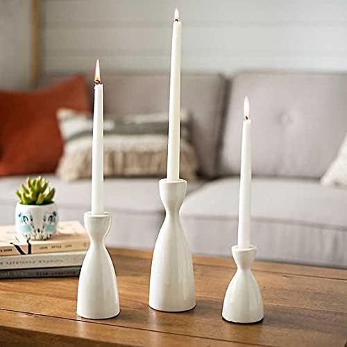 4 Pack Tall White Taper Candles, 24cm (H) Dripless, Unscented Dinner Candle, Smokeless Taper Candles, Paraffin Wax with Cotton Wicks