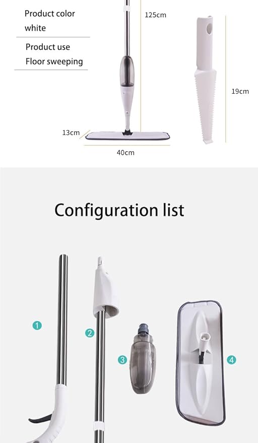 Water Spray Mop for Floor Cleaning- Microfiber Water Spray Floor cleaning mop with Free cleaning Brush-Microfiber pad