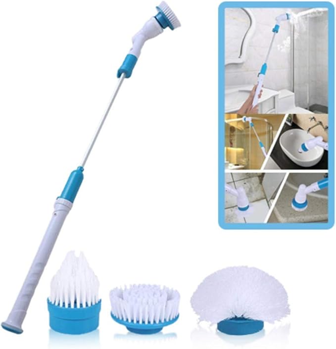 EMNDR Electric Spin Scrubber,Multi-Purpose Power Surface Cleaner with 3 Replaceable Cleaning Scrubber Brush Heads, 1 Extension Arm and Adapter, Toilet Tub and Tile Floor Scrubber