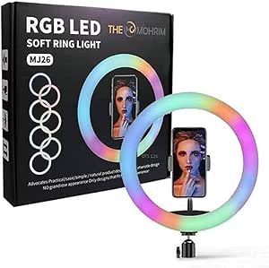 RGB LED Soft Ring Light, RGB Flash Ring Light for Camera Smartphone YouTube Video Shooting and Makeup Light - Best Light For Tiktok And Youtubers