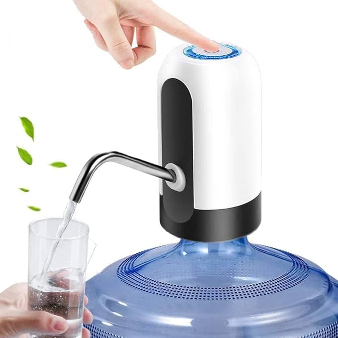 ELECTRONIC Water Bottle Pump - 2-5 Gallon USB Charging Portable Electric Water Pump - USB Charging Portable Water Dispenser for Office, Home, Camping with Push Button Control