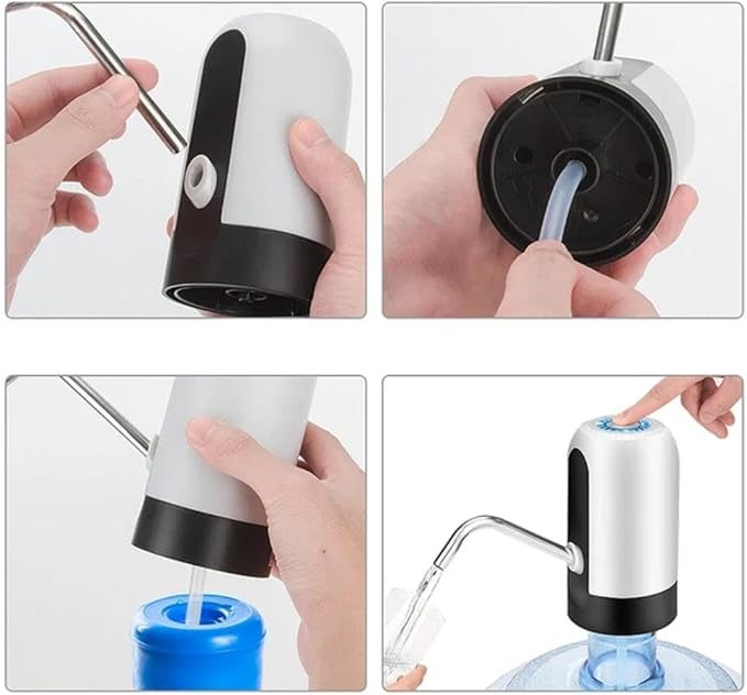 ELECTRONIC Water Bottle Pump - 2-5 Gallon USB Charging Portable Electric Water Pump - USB Charging Portable Water Dispenser for Office, Home, Camping with Push Button Control
