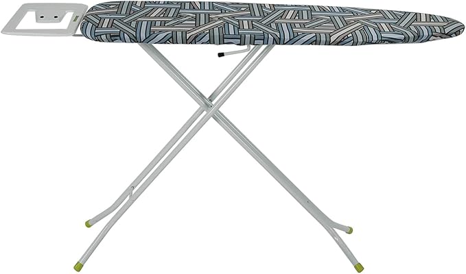 Ironing Board with Steam Iron Rest, Heat Resistant, Contemporary Lightweight Iron Board with Adjustable Height and Lock System