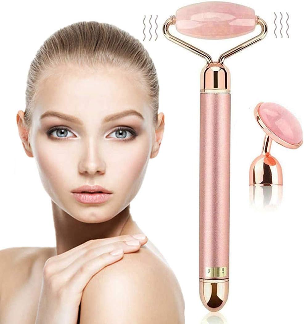 Face Massager Roller With Two Replaceable Attachments And Vibration | Skin Tightening Eliminate and Dark Circles Removal | Face Slimmer Tool