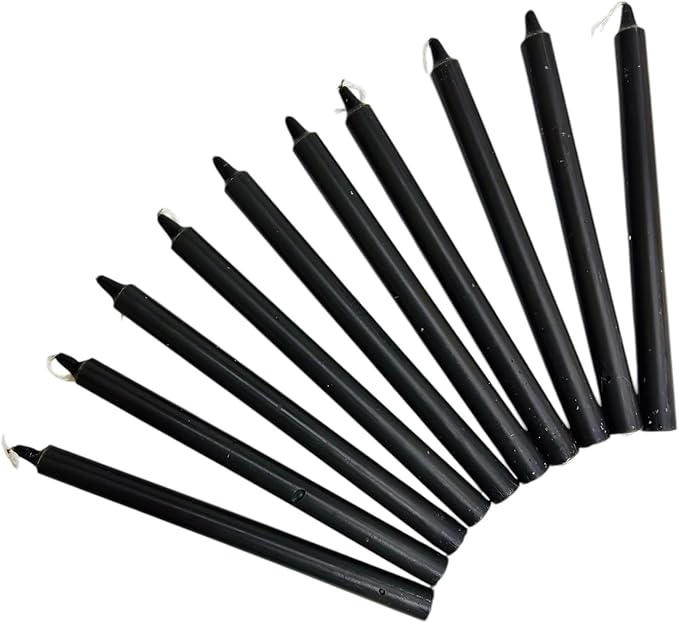 aper Candles Black Color Candles Long 19cm x Round 1.5cm Set Of 10Pcs Long Candles