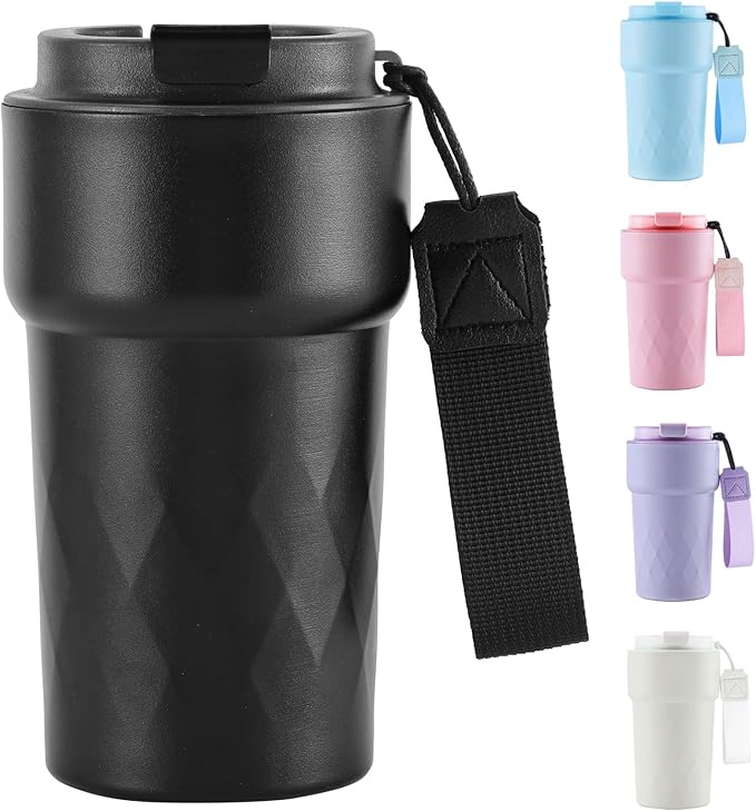 Travel Mugs, 510ml Insulated Coffee Cup with Leakproof Lid,Reusable Coffee Cups