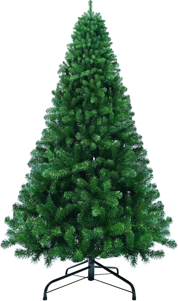BPA® 7ft Artificial Holiday Christmas Tree, with 1200 Branch Tips, 210cm, Ideal for Home, Office, and Xmas Party Decoration, Includes Metal Foldable Stand