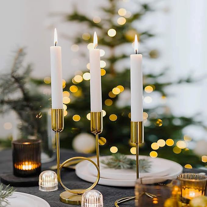 12 Pieces White Long Thin Candles for Weddings, Parties, Birthdays | All Season Long Lasting Candles