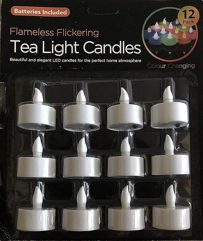 12 pcs/set Led flickering battery operated tea light