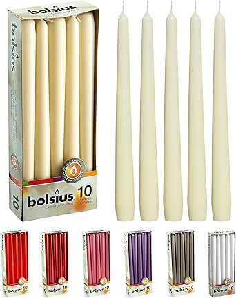 BOLSIUS Taper Candles 10 In. (10 Count-Ivory)