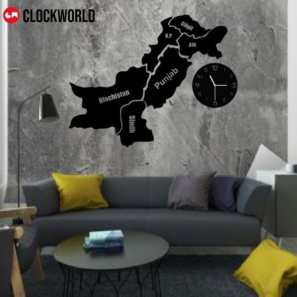 Pakistan Map Wall Clock