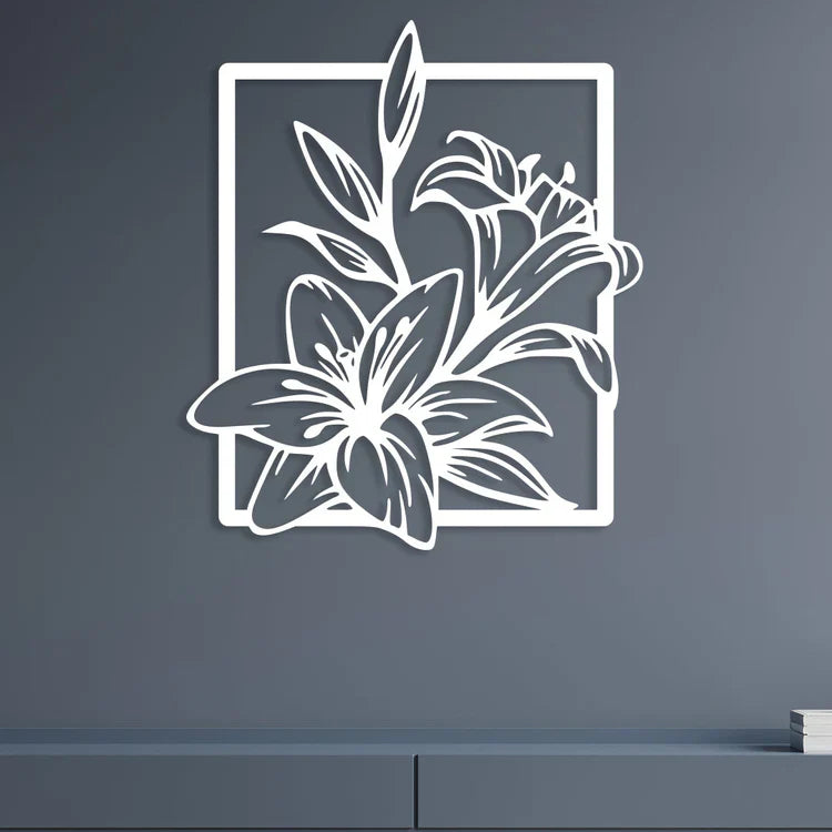 Flower Frame Rectangle Acrylic Wall Art | Home Décor
