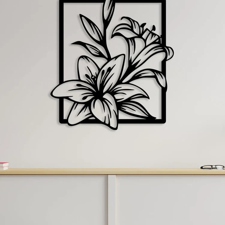 Flower Frame Rectangle Acrylic Wall Art | Home Décor