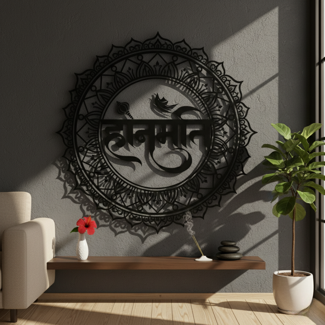 Lord Hanuman Calligraphy Acrylic Art - Strength & Devotion