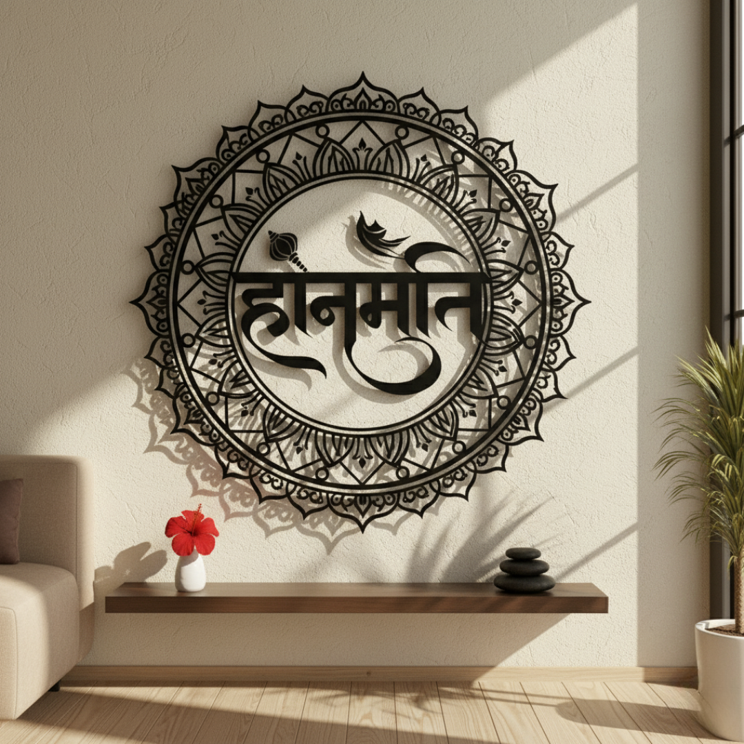 Lord Hanuman Calligraphy Acrylic Art - Strength & Devotion