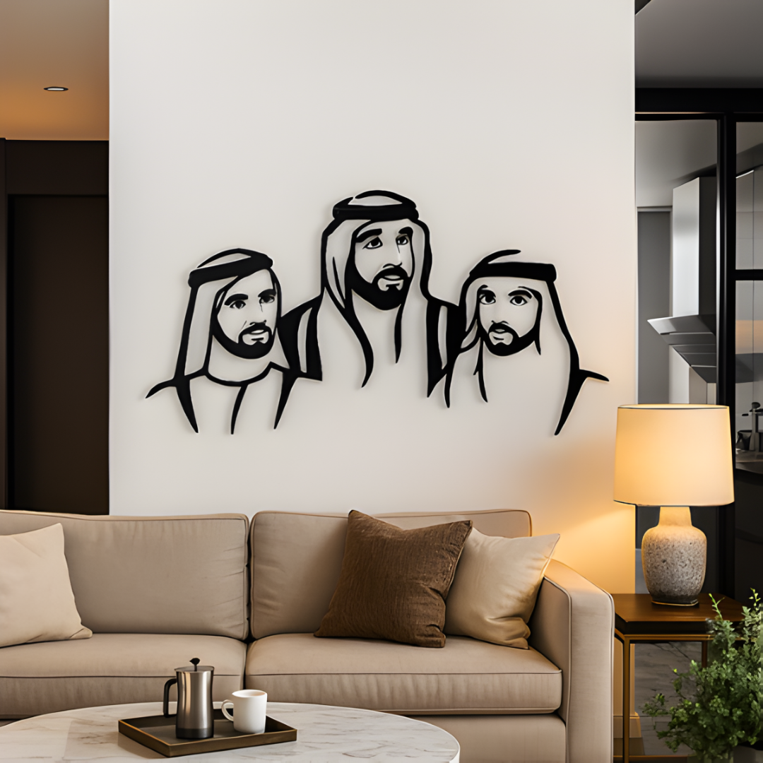 Sheikh Khalifa, Mohammad & Hamdan Acrylic Portrait