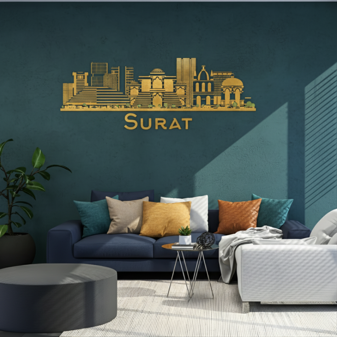 Surat, India City Skyline Wall Art Decal | Heritage Decor for UAE