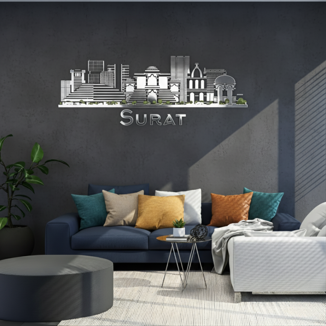 Surat, India City Skyline Wall Art Decal | Heritage Decor for UAE