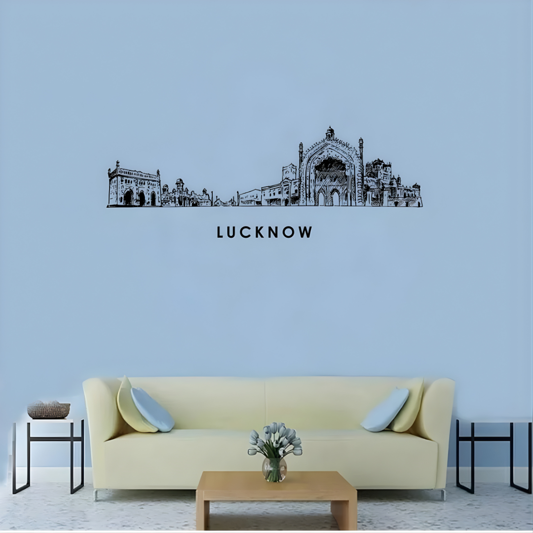 Acrylic Black Lucknow Skyline Wall Art for Home Decor