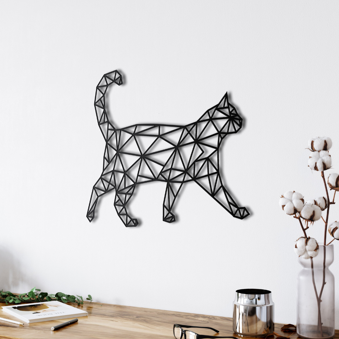 Cat Walking Wall Art | 3D Acrylic Home & Office Wall Décor in UAE