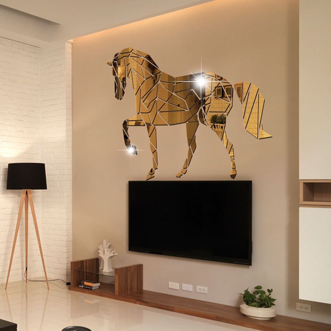 Large Horse Acrylic Mirror Wall Art | Statement Piece