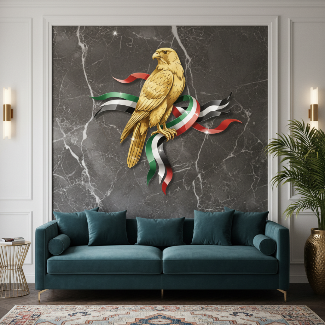 UAE National Day Acrylic Falcon Wall Art