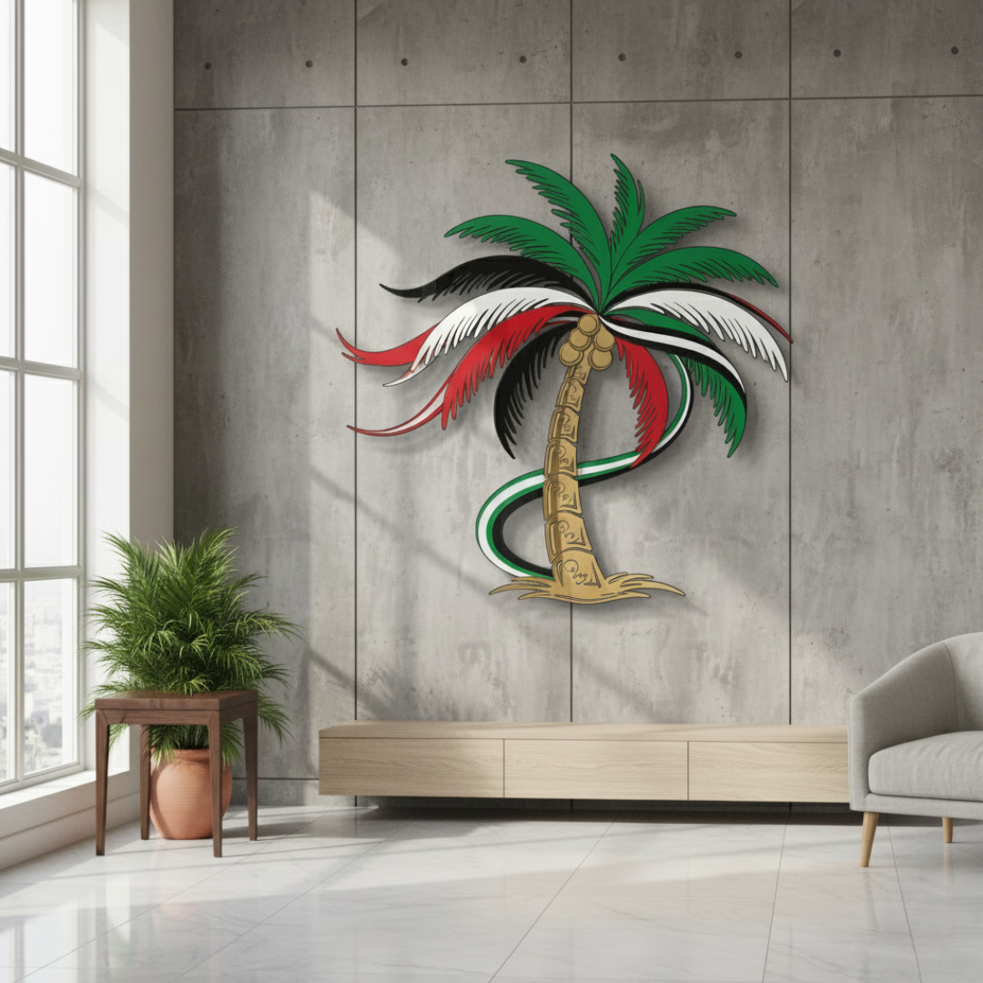 UAE National Day Acrylic Palm Tree Wall Art