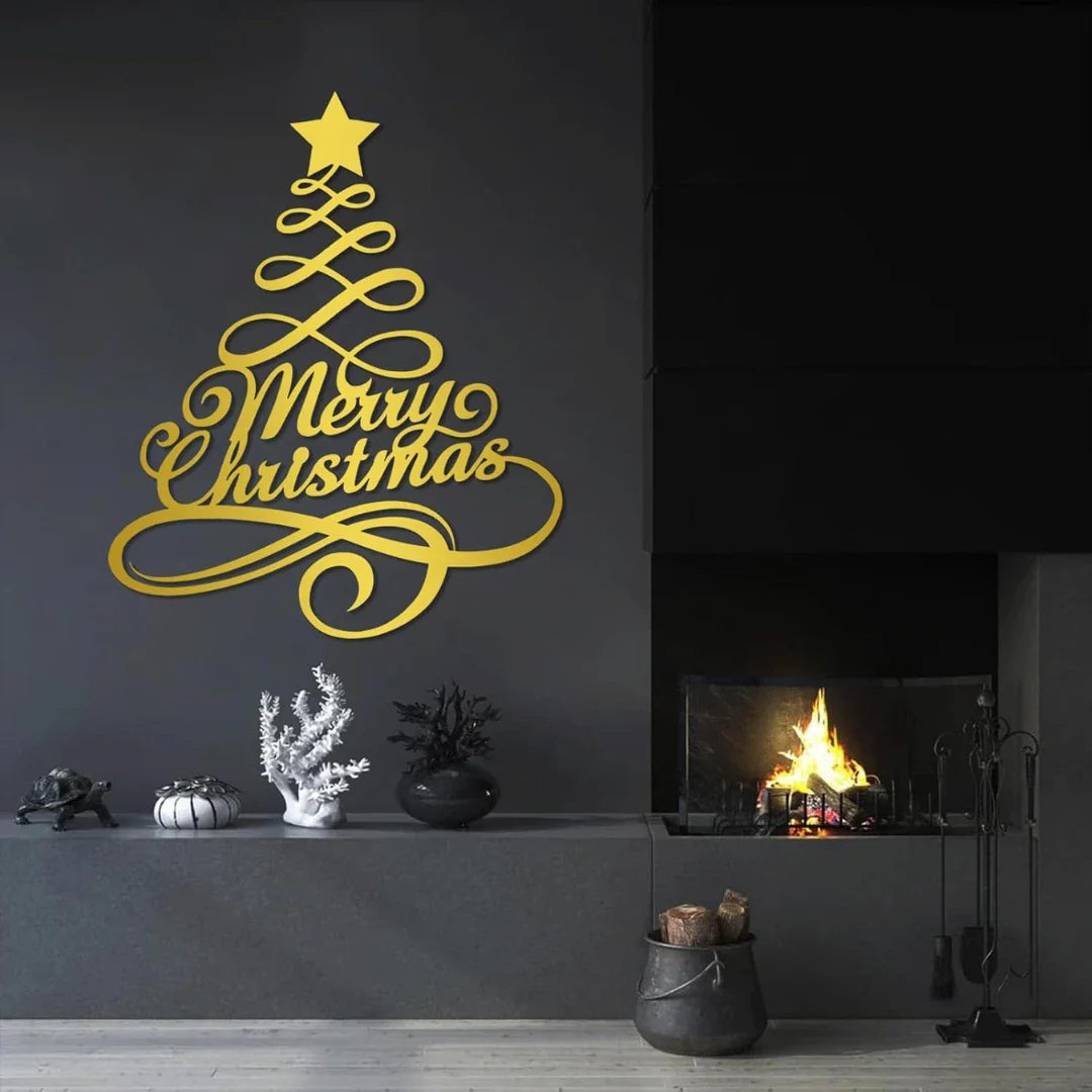 "Merry Christmas" Acrylic Wall Decor- Modern Festive Calligraphy