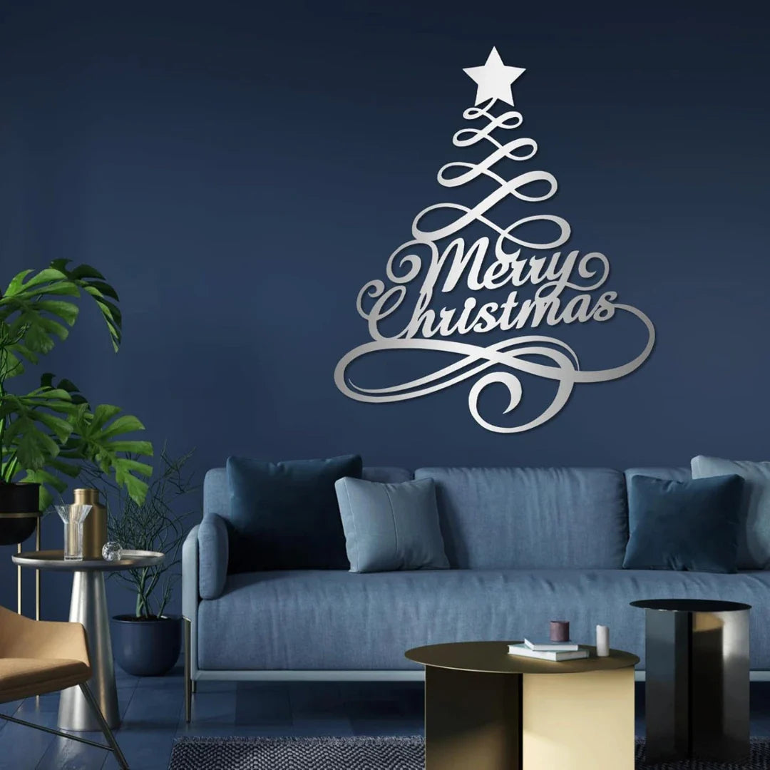 "Merry Christmas" Acrylic Wall Decor- Modern Festive Calligraphy