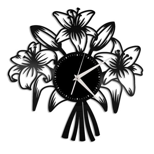 🌸 Bouquet & Flowers Acrylic Wall Clock – Elegant Wall Decoration