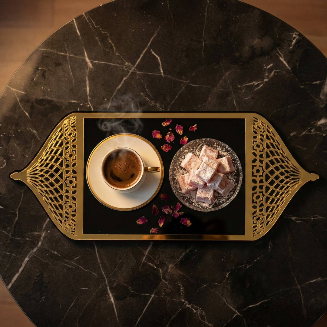 Ramadan Serving Tray with Mosque Dome Handles