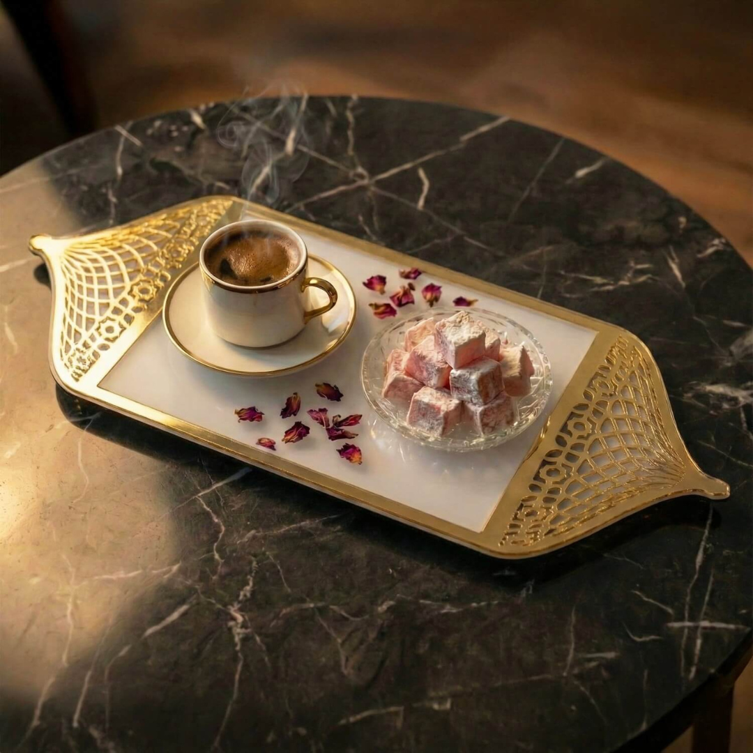 Ramadan Serving Tray with Mosque Dome Handles
