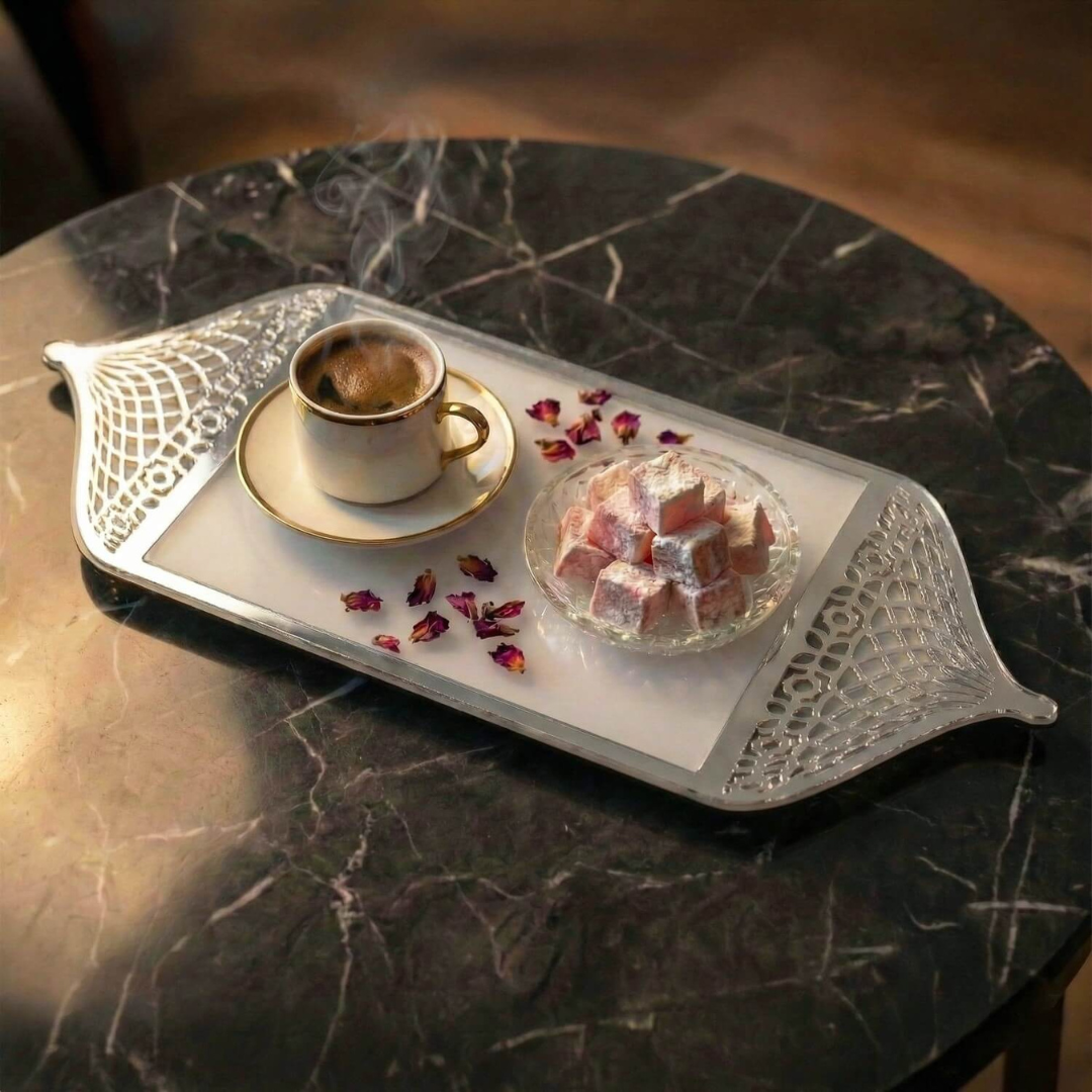 Ramadan Serving Tray with Mosque Dome Handles