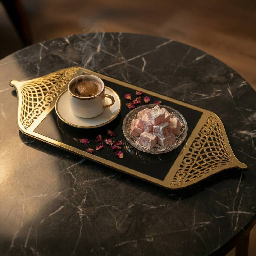 Ramadan Serving Tray with Mosque Dome Handles