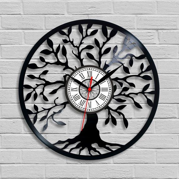 🌳 Tree Round Acrylic Wall Decoration Clock – Modern Nature-Inspired Wall Art