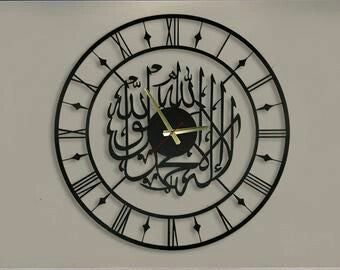 🕋 First Kalima Clock – Acrylic Islamic Wall Decoration