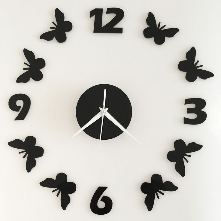 🦋 Butterfly DIY Acrylic Wall Clock – Modern 3D Wall Decoration