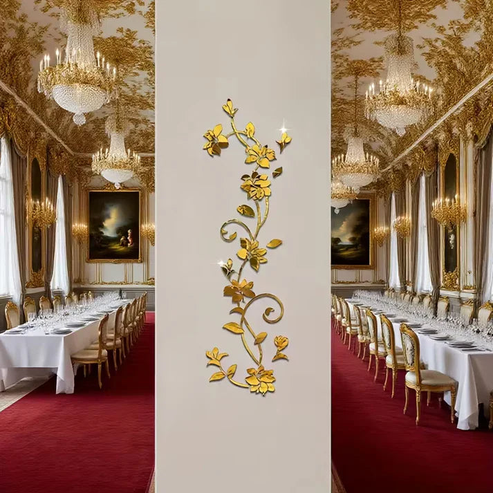 3D Acrylic Rose Flower Mirror Wall Stickers