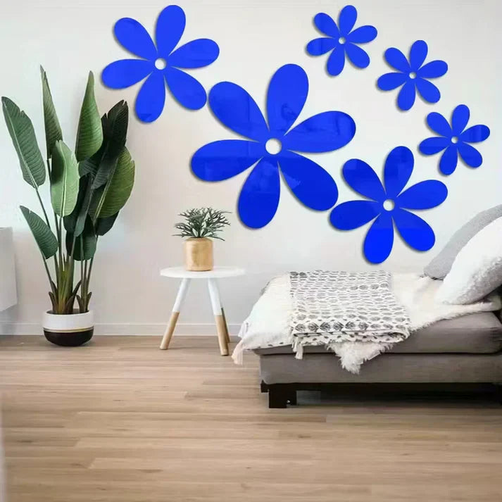 Three-Dimensional Flower Acrylic Mirror Wall Stickers
