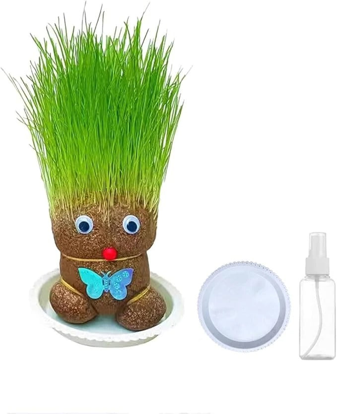 Growing Grass Head Doll Mini Bonsai – Fun, Interactive Greenery for All Ages